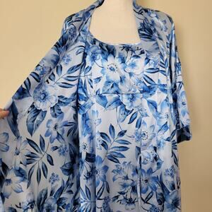 Serenada 1X (18/20) 2 Pc Lingerie Nightgown Kimono Robe Sleepwear Set Silky